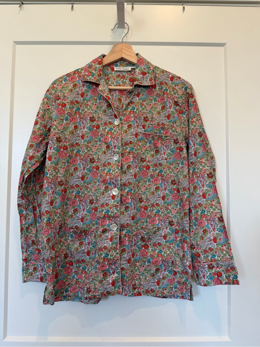 Roller Rabbit floral button up pajama 100% cotton top